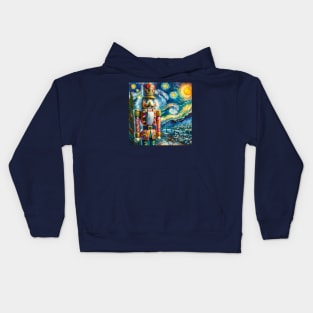 Nutcracker Fantasy: Enchanted Starry Night - Van Gogh-Inspired Ballet Art Kids Hoodie